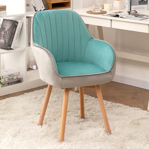 Büro-Schreibtischstuhl, gepolsterter Akzentstuhl mit Massivholzbeinen, modernes Design, bequeme Sitzgelegenheit für Wohnzimmer, Esszimmer oder Home Office von Generisch