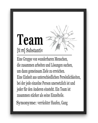 PURESIZE Büro Wanddeko Din A3 (ohne Rahmen), Chefin Geschenk Arbeit, Team Bild, Chef Geburtstag, Bürobedarf, Kollegen, Abschied, Danke, Dankesgeschenk von PURESIZE