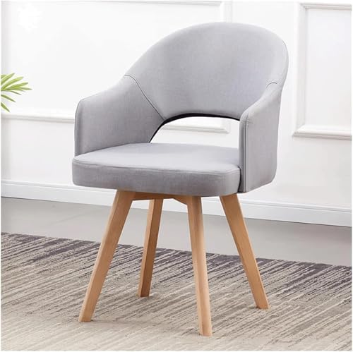 Bürodrehstuhl ohne Rollen – Chefsessel mit gepolstertem Sitzpolster, modernes Design, Beine aus massivem Buchenholz von Generisch