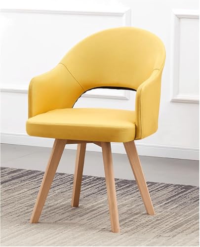 Bürodrehstuhl ohne Rollen – Chefsessel mit gepolstertem Sitzpolster, modernes Design, Beine aus massivem Buchenholz von Generisch