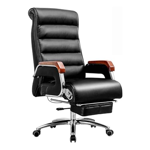 Bürostühle Leder Chefsessel Verstellbarer Liegestuhl Drehstuhl mit Fußstütze Ergonomische Hohe Rückenlehne Master Computer Schreibtischstuhl - Schwarz Bürostühle Leder Chefsessel Verstellbarer Liegestuhl Drehstuhl mit Fußstütze Ergonomische Hohe Rückenlehne Master Computer Schreibtischstuhl - Schwarz von Generisch