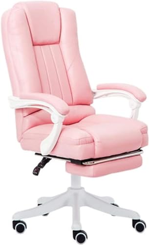 Bürostuhl, E-Sportstuhl, ergonomischer Computerspielstuhl, Hebestuhl, Drehstuhl, Rückenlehne, Arbeitsstuhl, gepolsterter Sitzstuhl (Farbe: Rosa) von Generisch