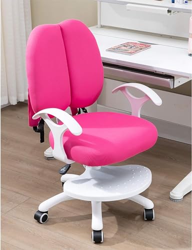 Bürostuhl, Gaming-Stuhl, Computerstuhl, ergonomischer Lernstuhl, drehbarer Lernstuhl, höhenverstellbarer Schreibtischstuhl mit Lendenwirbelstütze und abnehmbarem Fußpedal (Farbe: Rosa, Größe: 56 x von Generisch