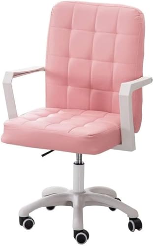 Bürostuhl Rückenlehne Stuhl Computerstuhl Niedrige Rückenlehne Bürostuhl Lift Drehstuhl Ergonomischer Computerstuhl Gepolsterter Sitz Stuhl (Farbe: Rosa) von Generisch