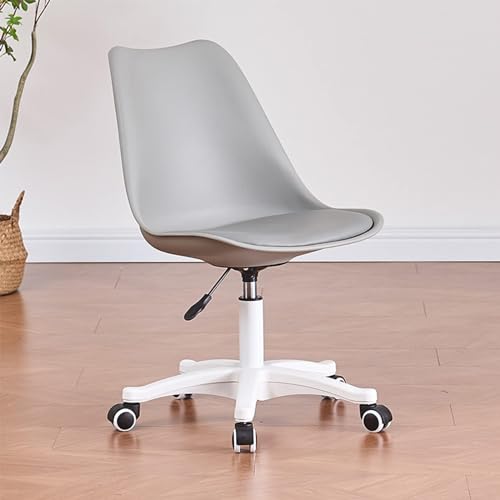Bürostuhl aus Acryl, mit Rollen, 360° drehbar, höhenverstellbar, ergonomisches Design, moderner grauer Schreibtischstuhl für Zuhause von Generisch