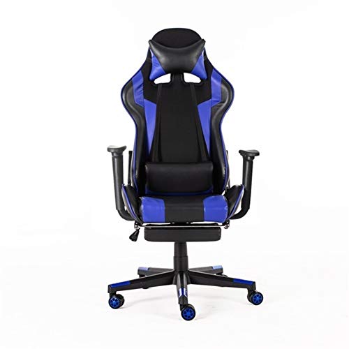 Bürostuhl mit 180°-Neigung, ergonomischer Heim- und Gaming-Stuhl, verstellbare Fußstütze, bequemer Computer-Schreibtischsitz, blau von Generisch