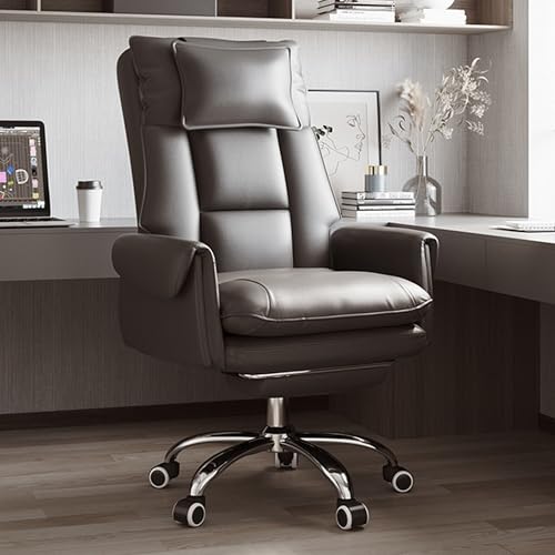 Bürostuhl mit Fußstütze, ergonomischer Gaming-Stuhl, mit 360°-Drehfunktion, bequemer Computerstuhl für langes Sitzen, verstellbare Kopfstütze, Lendenwirbelstütze, Büro-Schreibtischstuhl von Generisch