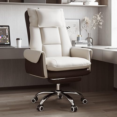 Bürostuhl mit Fußstütze, ergonomischer Gaming-Stuhl, mit 360°-Drehfunktion, bequemer Computerstuhl für langes Sitzen, verstellbare Kopfstütze, Lendenwirbelstütze, Büro-Schreibtischstuhl von Generisch