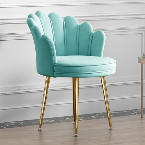 Bürostuhl mit Samt-Blütenblatt-Rückenlehne – bequemer Sessel mit stabilen Metallbeinen für Esszimmer, Schminktisch und Home Office Bürostuhl mit Samt-Blütenblatt-Rückenlehne – bequemer Sessel mit stabilen Metallbeinen für Esszimmer, Schminktisch und Home Office von Generisch