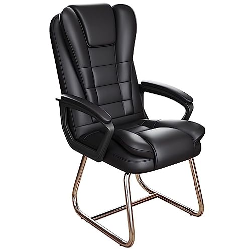 Bürostuhl mit hoher Rückenlehne, ergonomischer Schreibtischstuhl im Rennstil mit bogenförmiger Basis, Doppelsitzkissen und Stoffdesign für Gaming, Büro oder Konferenzraum, Schwarz von Generisch