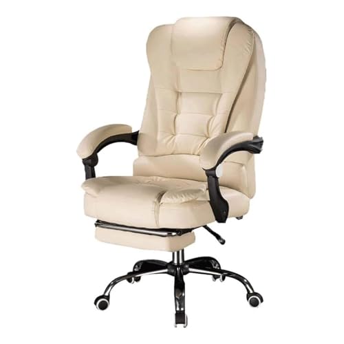 Bürostuhl mit hoher Rückenlehne und Fußstütze und Armlehnen, ergonomischer Gaming-Stuhl, Leder-Computerstuhl, Drehdesign für Komfort und Unterstützung von Generisch