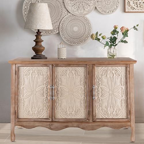 Buffetschrank mit Stauraum – umweltfreundlicher Sideboard-Konsolentisch aus Holz für Küche, Schlafzimmer, Wohnzimmer, 3 Türen Buffetschrank mit Stauraum – umweltfreundlicher Sideboard-Konsolentisch aus Holz für Küche, Schlafzimmer, Wohnzimmer, 3 Türen von Generisch