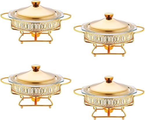 Buffetwärmer-Set mit Glas-Tabletts – ideal zum Warmhalten von Speisen auf Partys und Hochzeitsempfängen von Generisch