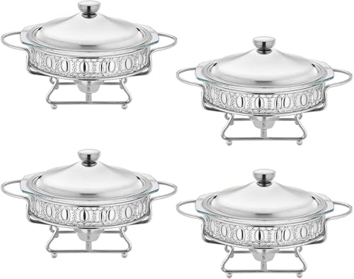 Buffetwärmer-Set mit Glas-Tabletts – ideal zum Warmhalten von Speisen auf Partys und Hochzeitsempfängen von Generisch