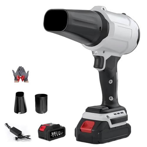 Bullseye Air Blower, Bullseye Air Blower, Muti-Option Battery Cordless Turbo Jet Handheld with Removable Nozzles for Yard, Garage, Patio & Outdoor Cleaning (White Battery 3) von Generisch