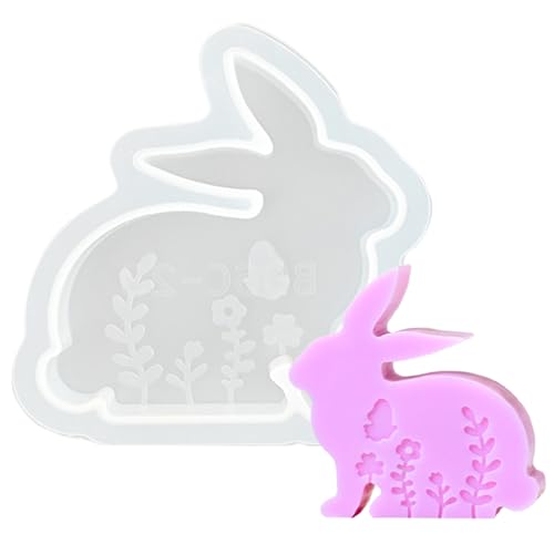 Bunny Seifenformen - Silikonseife Making -Tablett | Flexible, nicht geschichtete hasenförmige Form mit einfacher Freisetzung und Wärmefestigkeit | Craft Tool für handgefertigte Seifen, Wachsschmel von Generisch