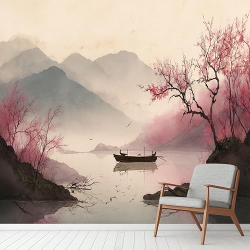 Bunt Tuschemalerei Boot Fluss Tapete Selbstklebende Fototapete Baum Natur Landschaft Tapeten Gebirge Vögel Wandtapete Vinyl Wasserdicht Wandaufkleber für Wohnzimmer Schlafzimmer Küchen 350x260 cm Bunt Tuschemalerei Boot Fluss Tapete Selbstklebende Fototapete Baum Natur Landschaft Tapeten Gebirge Vögel Wandtapete Vinyl Wasserdicht Wandaufkleber für Wohnzimmer Schlafzimmer Küchen 350x260 cm von Generisch