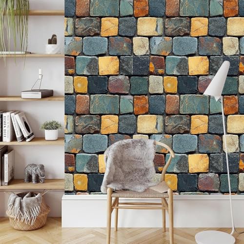 Bunte Steine Gitter Klebefolie Möbel 0.4x20 M Felsen Ziegel Selbstklebende Tapete Abziehen Aufkleben Wallpaper Entfernbare Wandverkleidung Dekoratives für Küche Arbeitsplatte Schränke Tische Wand Bunte Steine Gitter Klebefolie Möbel 0.4x20 M Felsen Ziegel Selbstklebende Tapete Abziehen Aufkleben Wallpaper Entfernbare Wandverkleidung Dekoratives für Küche Arbeitsplatte Schränke Tische Wand von Generisch