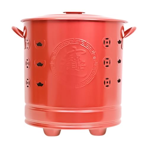 Burn Barrel, Safe & Effizientes Verbrennen, 26 x 26 x 29 cm, köpfige Stahlhitze-resistente Verbrennungsanlage, Gartenbehälter-Luftentlüftungsbehälter mit Griff, einfach zu errichten, für Müll, Papier, von Generisch