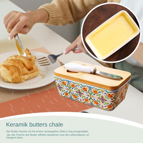 Butterbehälter | Butter Aufbewahrungsbehälter Mit Abnehmbarem Deckel Für Kühlschrank - Luftdichter Küchenbehälter Für Nüsse Snacks Streichcremes Dips Im Landhausstil von Generisch