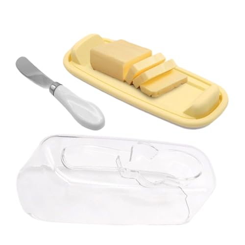 Butterdose Mit Deckel | Butterbehälter - Durchsichtige Servierplatte Mit Messerhalter Für Küche Kühlschrank Arbeitsplatte Landhausstil Butterdose Mit Deckel | Butterbehälter - Durchsichtige Servierplatte Mit Messerhalter Für Küche Kühlschrank Arbeitsplatte Landhausstil von Generisch