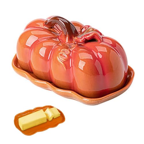 Buttergericht mit Deckel - Halloween -Servierbehälter | Kürbisfutterhalterbutter -Behälter für Arbeitsplatte mit Deckel für Küche Esszimmer Herbst Herzstück Thanksgiving Dinner Dessert Käse St. Buttergericht mit Deckel - Halloween -Servierbehälter | Kürbisfutterhalterbutter -Behälter für Arbeitsplatte mit Deckel für Küche Esszimmer Herbst Herzstück Thanksgiving Dinner Dessert Käse St. von Generisch
