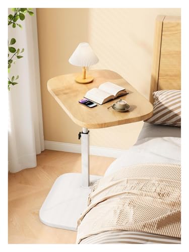 C-Tisch Beistelltisch, Sofa-Tabletttisch, höhenverstellbar, 360° schwenkbarer TV-Tabletttisch, darunterschiebbare Couchtische for Wohnzimmer, Schlafzimmer und kleine Räume(Wood) von Generisch