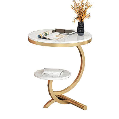 C-förmiger Beistelltisch, Marmor 2-stöckiger Nachttisch, nordisches Design für Wohnzimmer und Schlafzimmer, schmiedeeiserner Sockel C-förmiger Beistelltisch, Marmor 2-stöckiger Nachttisch, nordisches Design für Wohnzimmer und Schlafzimmer, schmiedeeiserner Sockel von Generisch