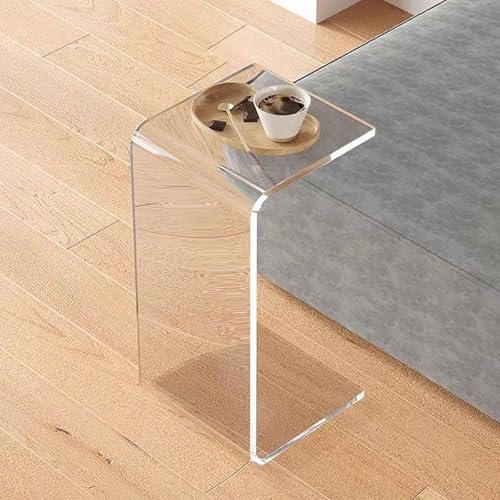 C-förmiger Beistelltisch aus Acryl, moderner Industrie-Sofa-Beistelltisch, Mehrzweck-Nachttisch, klares Design für Wohnzimmer oder Schlafzimmer von Generisch