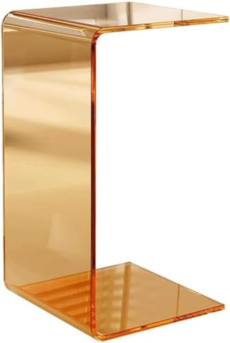C-förmiger Beistelltisch aus transparentem Acryl – minimalistisches Design für Wohnzimmer, kleine Räume, leichter Luxus-Snack-Tisch von Generisch