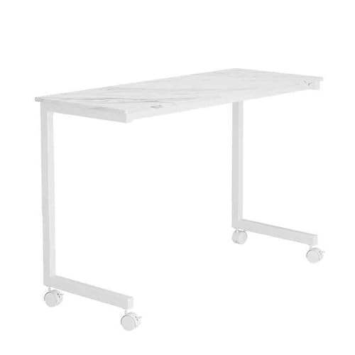 C-förmiger Beistelltisch mit Schaukel-Design, tragbarer Schreibtisch auf Rädern für Wohnzimmer und Schlafzimmer, leicht zu bewegen, großer Schreibtisch, unsichtbares Schraubendesign von Generisch