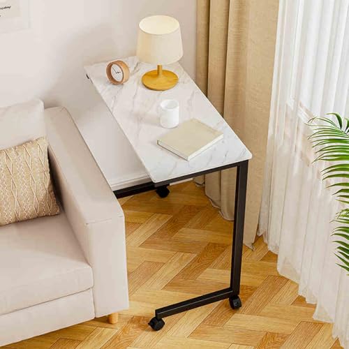 C-förmiger Beistelltisch mit Schaukel-Design, tragbarer Schreibtisch auf Rollen für einfache Bewegung im Wohnzimmer und Schlafzimmer, mit großem Schreibtisch und unsichtbarem Schraubendesign von Generisch