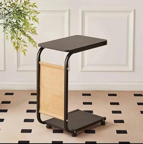 C-förmiger Couchtisch, moderner kleiner Beistelltisch mit Metallrahmen, platzsparendes Design für Wohnzimmer & Schlafzimmer, 40 x 24 x 62 cm von Generisch