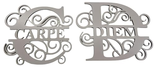 CARPE DIEM Monogramm Schild Schriftzug ca. 48 x 20 cm 2 teilig HDF weiss lackiert Deko Dekoration Wanddeko CARPE DIEM Monogramm Schild Schriftzug ca. 48 x 20 cm 2 teilig HDF weiss lackiert Deko Dekoration Wanddeko von Generisch