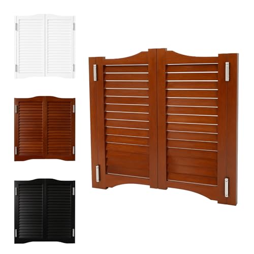 Cafétüren Westerntür, Pendeltür Massivholz mit Metall Scharnieren, albtüren für Küche, Massivholzt Trenntüren Westerntür für Thekentrennwand, Terrasse, Garteneingang(Brown,H90cm x W115cm) von Generisch