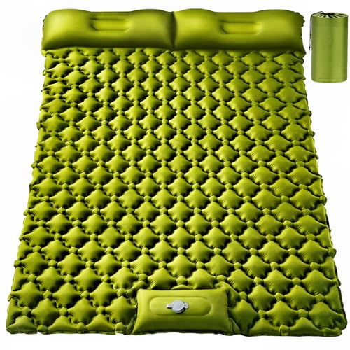 Camping Isomatte, Ultraleichtes Selbstaufblasendes Airpad für 2 Personen mit integriertem Kissen und Fußpumpe - Ideal für Camping und Wandern von Generisch
