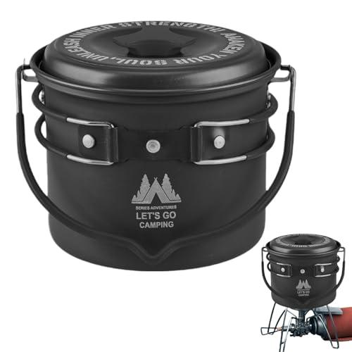 Camping Teekocher, Rucksack-Wasserkocher | Camping-Kaffeemaschine - Der faltbare Griff des Kaffeekochers aus Aluminium sorgt für eine gleichmäßige Verteilung des Abfalls von Generisch