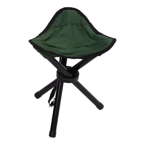 Campinghocker – Tragbarer Dreibeinhocker | Ultraleichter Klappstuhl | Faltbares Reisezubehör Mit Seitentasche Und Tragegurt Für Garten Und Outdoor von Generisch
