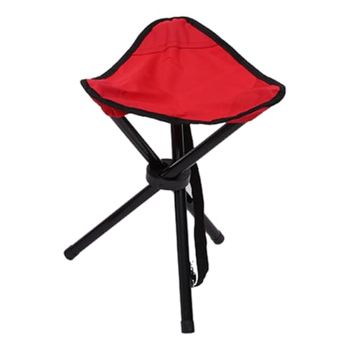 Campinghocker – Tragbarer Dreibeinhocker | Ultraleichter Klappstuhl | Faltbares Reisezubehör Mit Seitentasche Und Tragegurt Für Garten Und Outdoor von Generisch