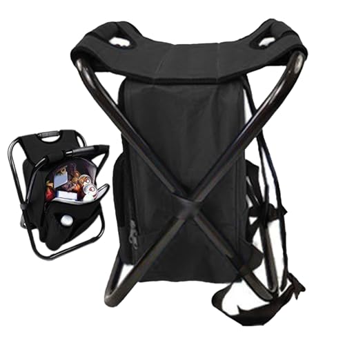 Campingstuhl Klappstuhl mit Kühltasche Ultraleicht Tragbarer Rucksackstuhl Strapazierfähiger Campingstuhl für Camping Garten BBQ von Generisch
