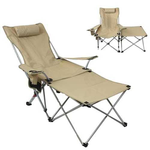Campingstuhl mit Fußstütze, 4-fach verstellbar, zusammenklappbar, inklusive Getränkehalter und abnehmbarer Aufbewahrungstasche für Outdoor, Picknick, Reisen Campingstuhl mit Fußstütze, 4-fach verstellbar, zusammenklappbar, inklusive Getränkehalter und abnehmbarer Aufbewahrungstasche für Outdoor, Picknick, Reisen von Generisch