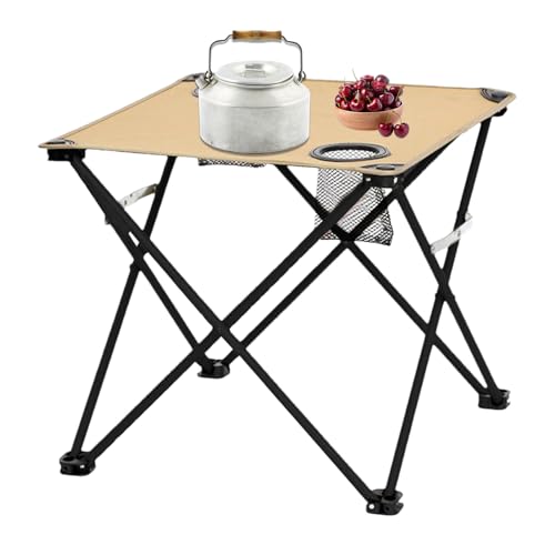 Campingtisch Klappbar Outdoor,Leichter Faltbarer Tisch Mit 2 Getränkehaltern | Tragbarer Beistelltisch für Camping Reisen Wandern Picknick Balkon Garten Terrasse von Generisch