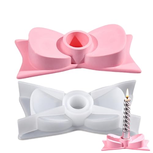 Candlestick Halter Form, Harz Candlestick Halter Form | Bowtie Candle Basis Silikonform,Kunsthandwerk, dekorative Gussform für Betonzement Gipsum von Generisch