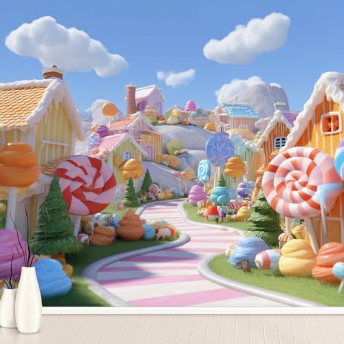Candy House Süßigkeit Lollipop Tapete Selbstklebende Fototapete Candyland Sweet Candy Tapeten Jungen Mädchen Wandtapete Vinyl Wasserdicht Wandaufkleber für Wohnzimmer Schlafzimmer Küchen 300x210 cm Candy House Süßigkeit Lollipop Tapete Selbstklebende Fototapete Candyland Sweet Candy Tapeten Jungen Mädchen Wandtapete Vinyl Wasserdicht Wandaufkleber für Wohnzimmer Schlafzimmer Küchen 300x210 cm von Generisch