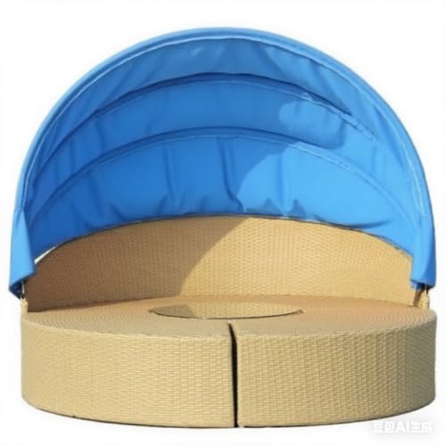 Canopy Ersatz Für Runde Sonneninsel – Überdachung Für Rattan-Gartenbett Im Außenbereich – Robuste, Wasserfeste & Sonnenschützende Ersatzabdeckung-Blue Canopy Ersatz Für Runde Sonneninsel – Überdachung Für Rattan-Gartenbett Im Außenbereich – Robuste, Wasserfeste & Sonnenschützende Ersatzabdeckung-Blue von Generisch