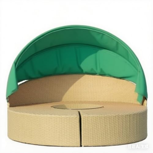 Canopy Ersatz Für Runde Sonneninsel – Überdachung Für Rattan-Gartenbett Im Außenbereich – Robuste, Wasserfeste & Sonnenschützende Ersatzabdeckung-Navy Blue von Generisch