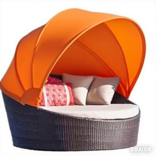 Canopy Ersatz Für Runde Sonneninsel – Überdachung Für Rattan-Gartenbett Im Außenbereich – Robuste, Wasserfeste & Sonnenschützende Ersatzabdeckung-Orange Canopy Ersatz Für Runde Sonneninsel – Überdachung Für Rattan-Gartenbett Im Außenbereich – Robuste, Wasserfeste & Sonnenschützende Ersatzabdeckung-Orange von Generisch
