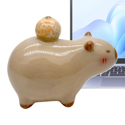 Capybara-Figuren, Capybara-Figur, Ornament, Miniatur-Tier, niedliche Schreibtisch-Ornamente, Heimdekoration für den Innenbereich, Tischplatte, Schreibtischschränke, Bücherregale von Generisch
