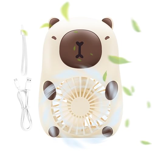 Capybara Ventilator – Capybara USB-Mini-Luftkühler, tragbarer Handventilator, tierförmiges Kühlgerät, wiederaufladbarer 3-Gang-Zirkulator, Schreibtisch-Begleiter für Kinder, Mädchen, Außenbereich Capybara Ventilator – Capybara USB-Mini-Luftkühler, tragbarer Handventilator, tierförmiges Kühlgerät, wiederaufladbarer 3-Gang-Zirkulator, Schreibtisch-Begleiter für Kinder, Mädchen, Außenbereich von Generisch