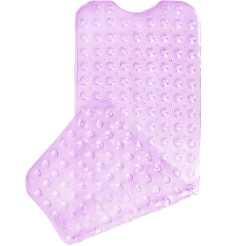 Cartoon PVC Bath Mat Shower Pad with Suction Cups, Soft Massage Bathroom Carpet for Kids, Multi-Color(100cm Clear Purple) von Generisch
